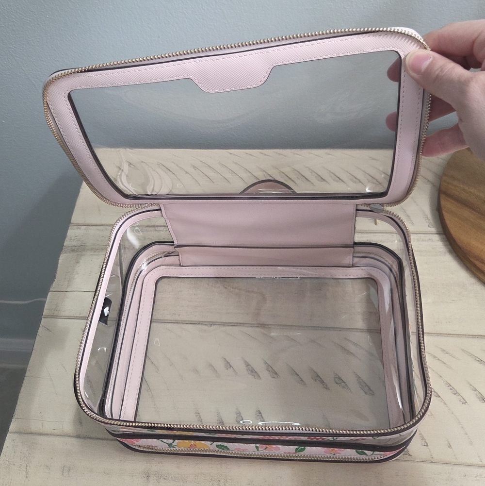 Kate Spade Madison Strawberry Garden Travel Transparent Cosmetic Case, EUC - Picture 10 of 13